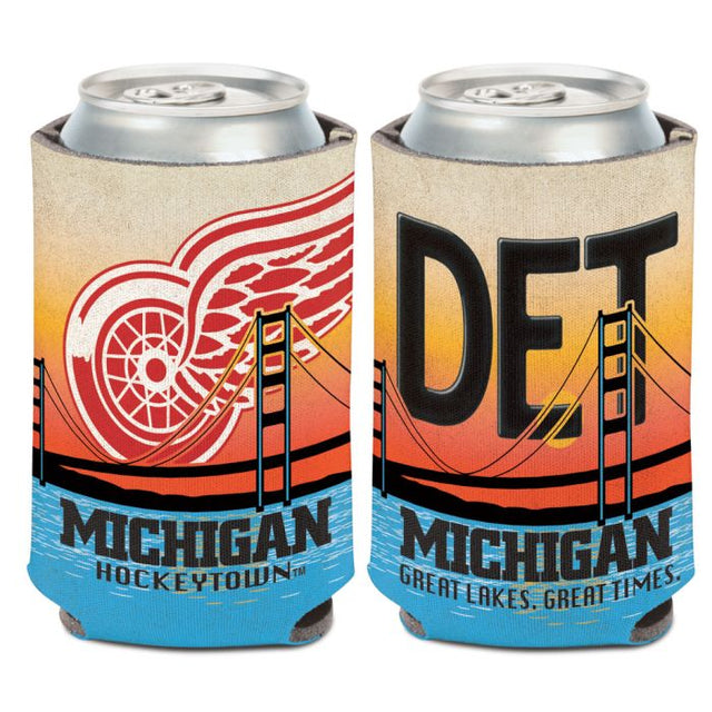 Enfriador de lata con placa estatal de Detroit Red Wings, 12 oz.