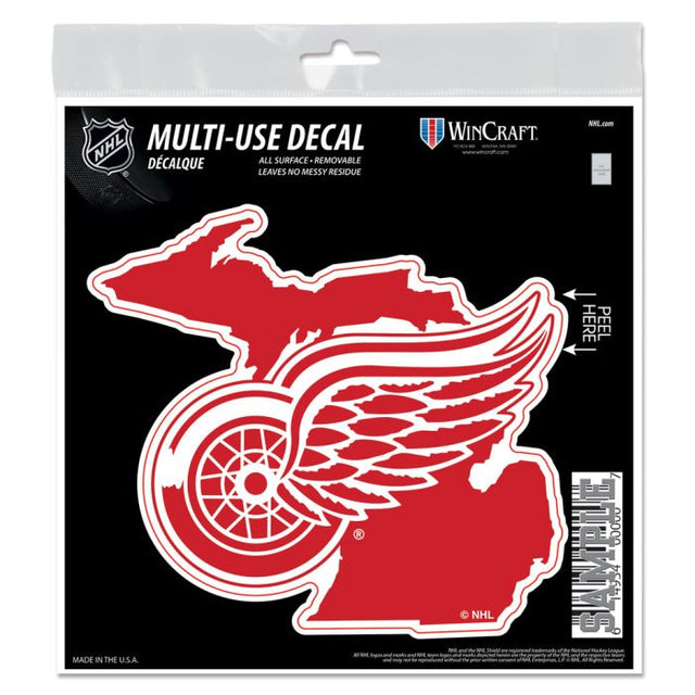 Detroit Red Wings state shape All Surface Decal 6" x 6"