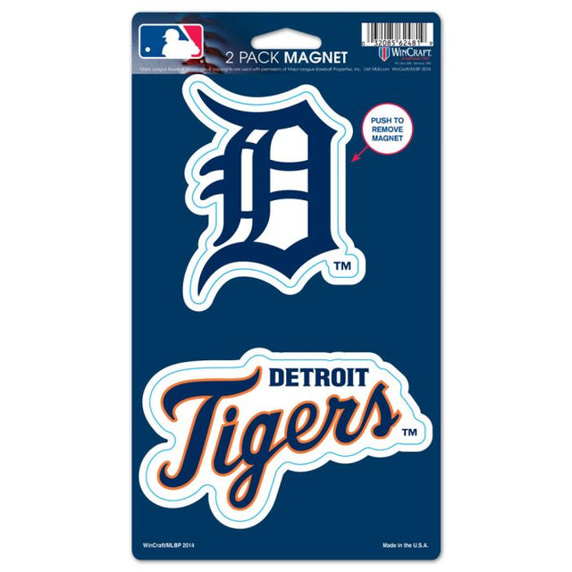 Imanes de los Detroit Tigers, paquete de 2, 5 x 9 pulgadas