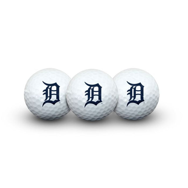 3 pelotas de golf de los Detroit Tigers en estuche tipo concha