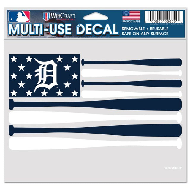 Detroit Tigers BATS Multi-Use Decal -Clear Bckrgd 5" x 6"