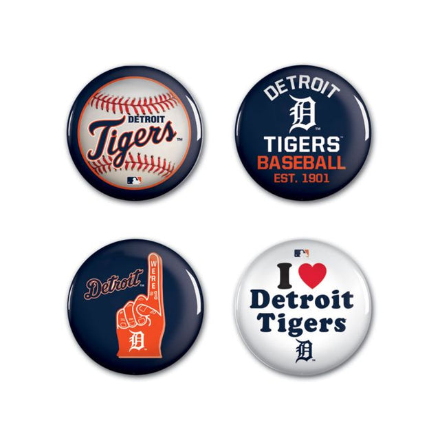 Detroit Tigers Button 4 Pack 1 1/4" Rnd