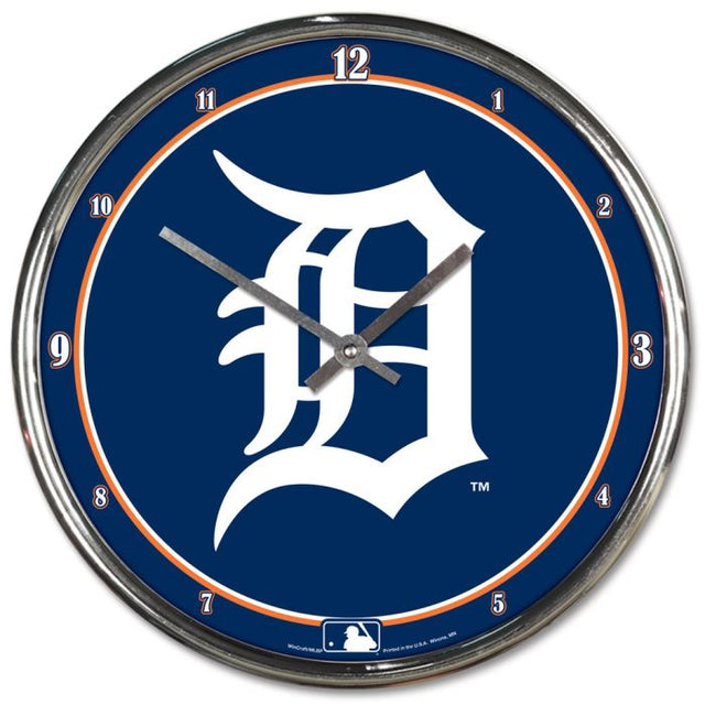 Detroit Tigers Chrome Clock