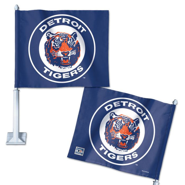 Bandera para auto de los Tigres de Detroit y Cooperstown, 11,75" x 14"