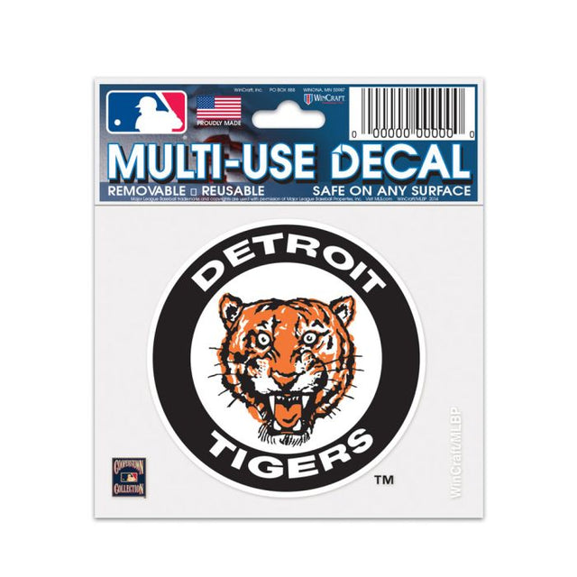 Calcomanía multiusos de los Tigres de Detroit y Cooperstown, 3 x 4 pulgadas