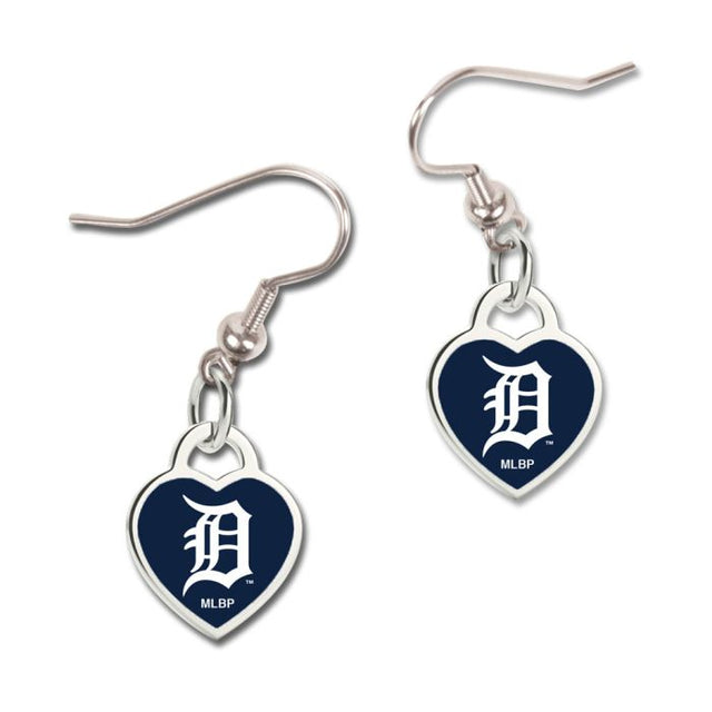 Detroit Tigers Earrings w/3D Heart