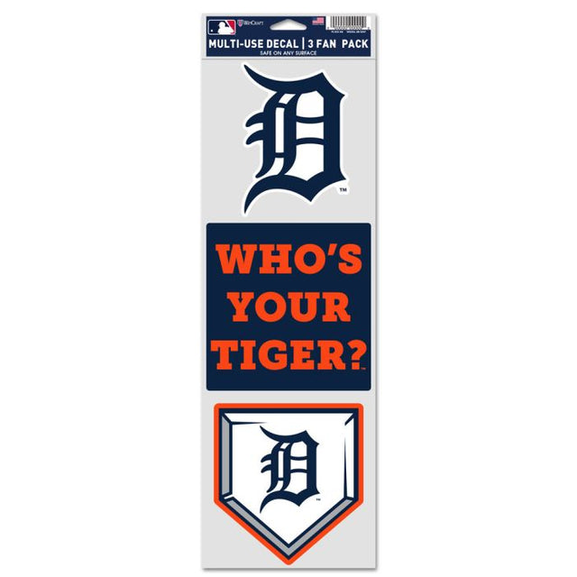 Detroit Tigers Fan Decals 3.75" x 12"