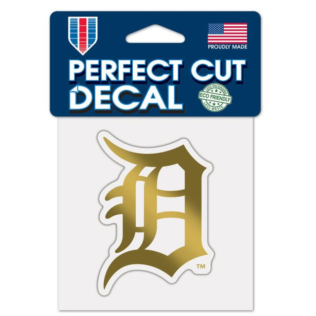 Detroit Tigers GOLD Decal Metallic 4" x 4"