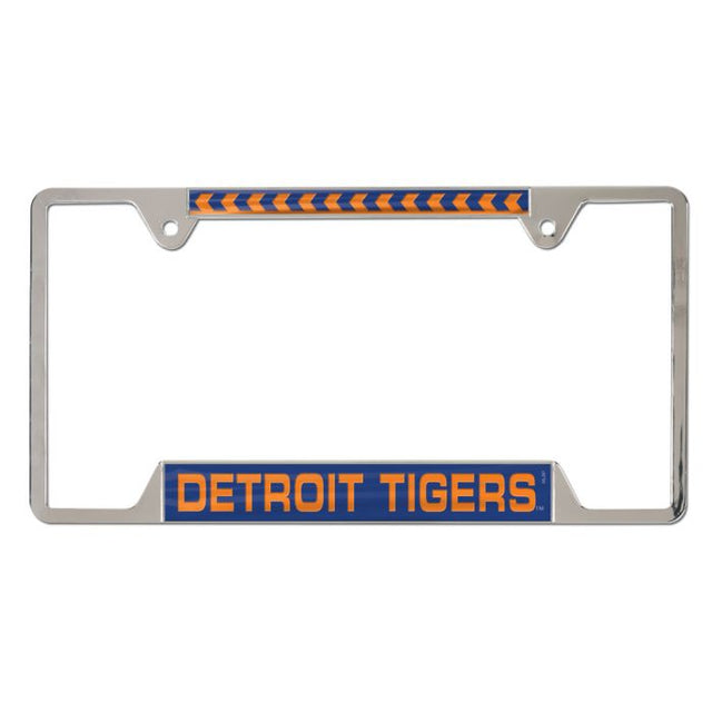 Marco de placa de licencia de metal con incrustaciones de Detroit Tigers, 4 pestañas