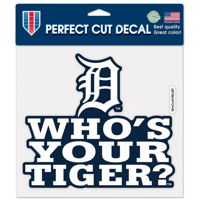 Detroit Tigers Slogan Perfect Cut Color Decal 8" x 8"