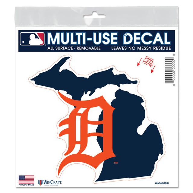 Detroit Tigers State Shape All Surface Decal 6" x 6"