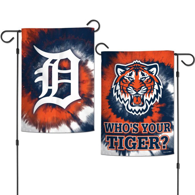 Banderas de jardín teñidas con motivos de los Detroit Tigers, de 2 lados, 12,5" x 18"