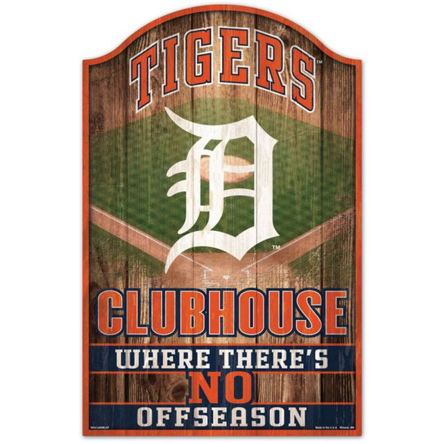 Detroit Tigers Wood Sign 11" x 17" 1/4" thick