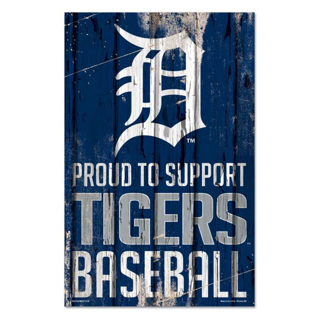 Detroit Tigers Wood Sign 11" x 17" 1/4" thick