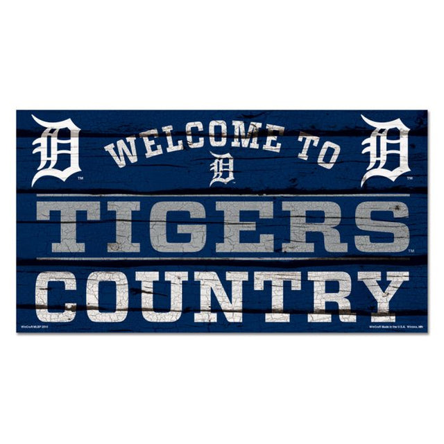 Detroit Tigers Wood Sign 13"x24" 1/4" thick