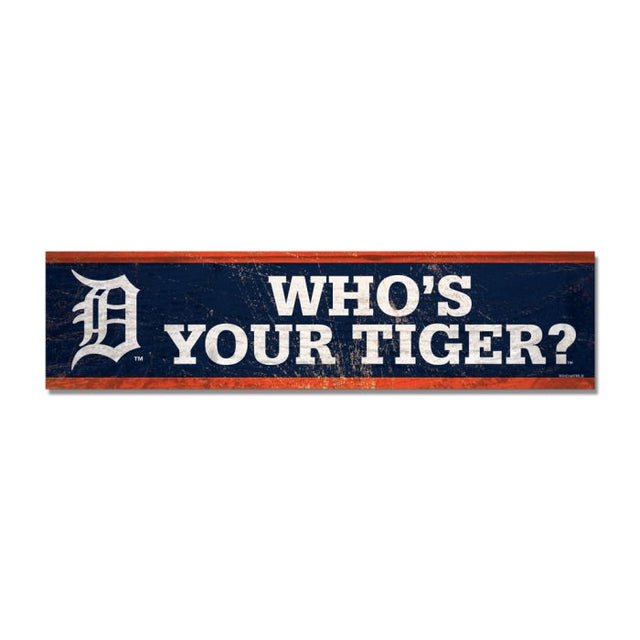 Detroit Tigers Wooden Magnet 1.5" X 6"