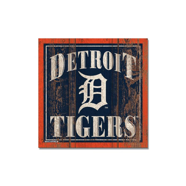 Imán de madera de los Tigres de Detroit de 3" x 3"