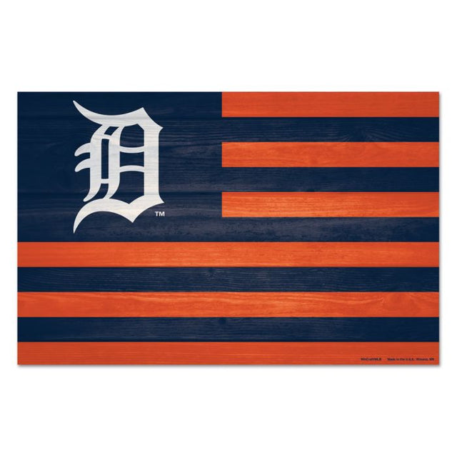 Letrero de madera con el logo de los Detroit Tigers, 11" x 17", 1/4" de grosor