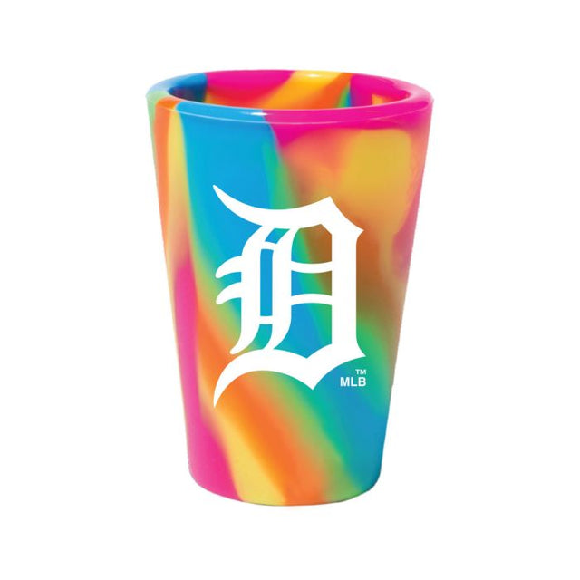 Vaso de chupito de silicona de 1,5 oz con diseño hippie de los Detroit Tigers