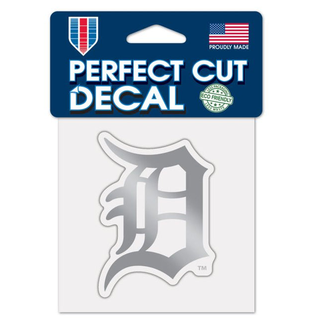 Detroit Tigers silver Decal Metallic 4" x 4"