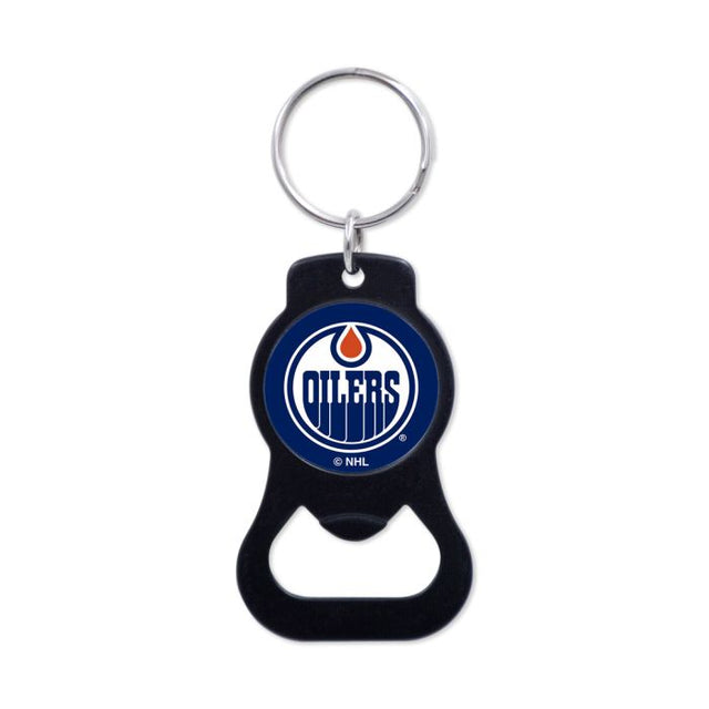 Llavero con abrebotellas de color negro de los Edmonton Oilers