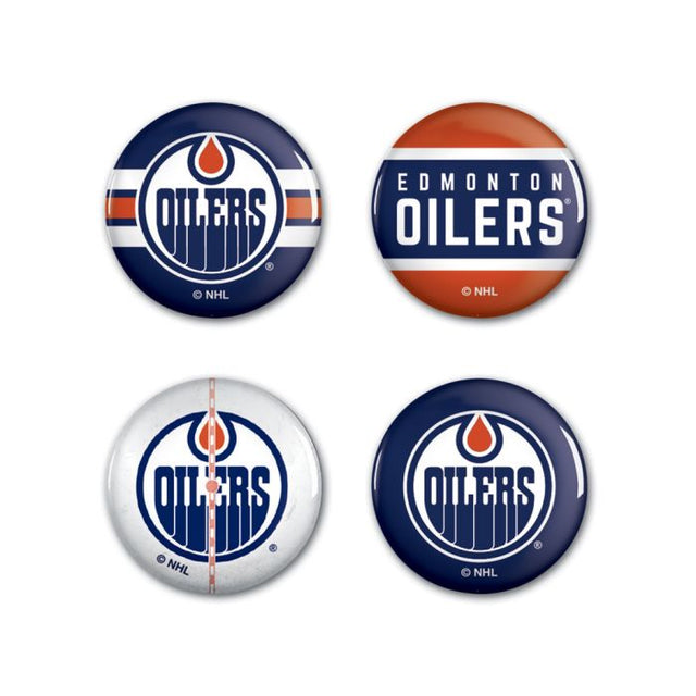 Edmonton Oilers Button 4 Pack 1 1/4" Rnd