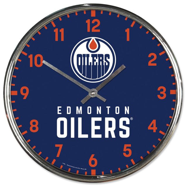 Edmonton Oilers Chrome Clock