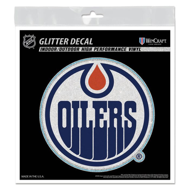 Edmonton Oilers Decal Glitter 6" x 6"