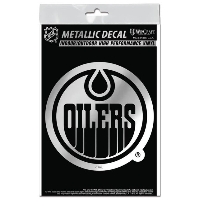 Calcomanía metálica de los Edmonton Oilers de 3" x 5"