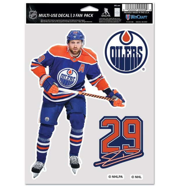 Edmonton Oilers Multi Use 3 Fan Pack Leon Draisaitl