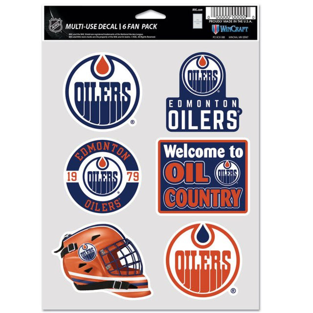 Paquete de 6 ventiladores multiusos de los Edmonton Oilers