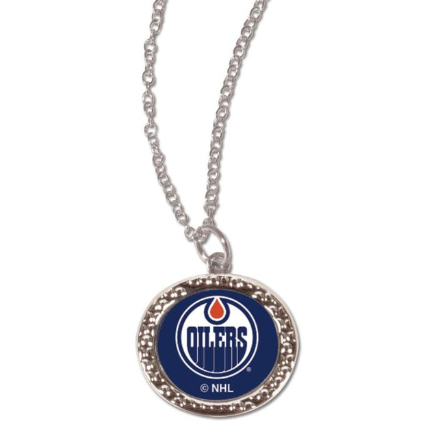 Collar con dije de los Edmonton Oilers y tarjeta de joyería