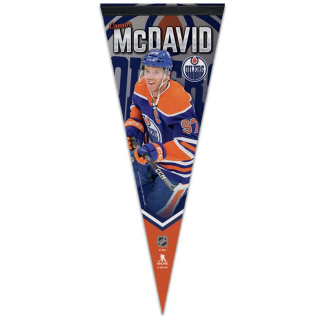 Banderín premium de los Edmonton Oilers de 12" x 30" de Connor McDavid