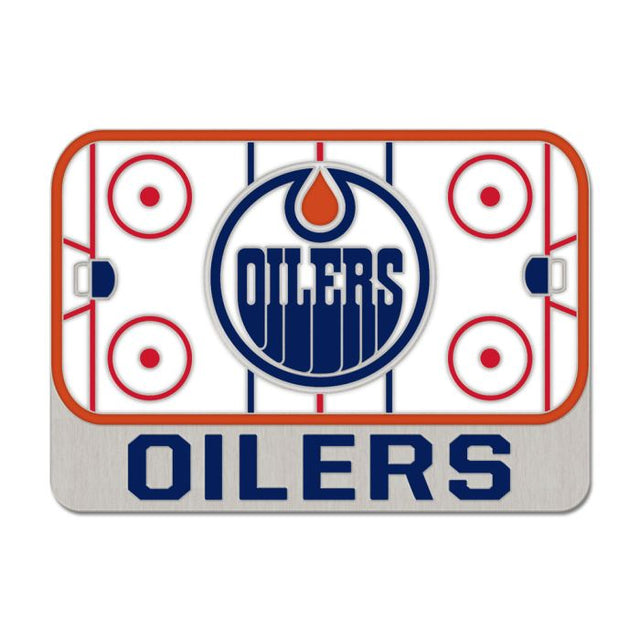 Tarjeta de joyería con pin esmaltado de colección RINK de los Edmonton Oilers