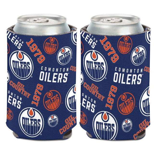 Enfriador de lata con impresión dispersa de Edmonton Oilers, 12 oz.