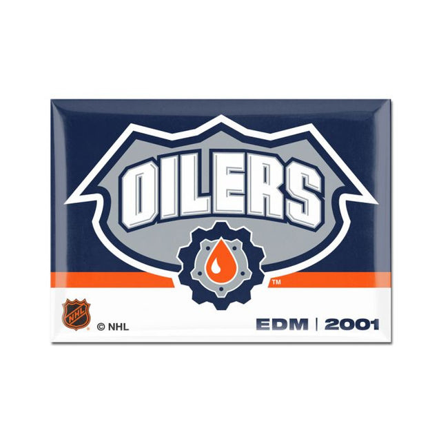 Imán de metal de edición especial de los Edmonton Oilers de 2,5" x 3,5"