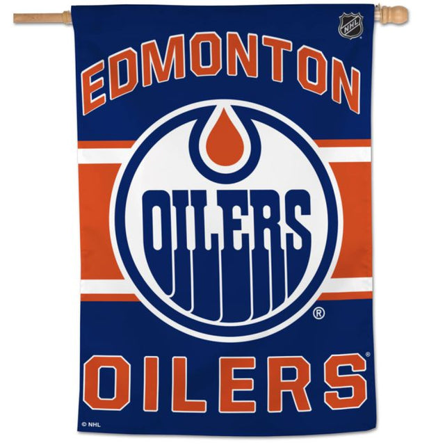 Bandera vertical de los Edmonton Oilers de 28" x 40"