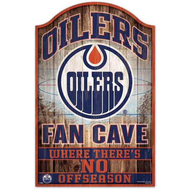 Letrero de madera de los Edmonton Oilers, 11" x 17", 1/4" de grosor