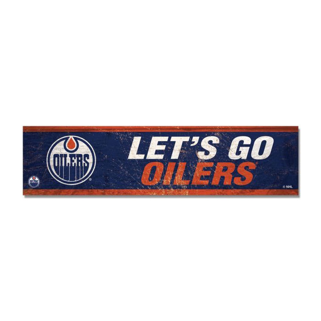 Imán de madera de los Edmonton Oilers, 1,5" x 6"