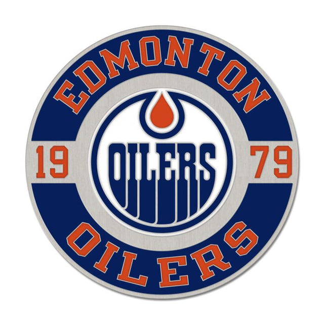 Edmonton Oilers round est Collector Enamel Pin Jewelry Card