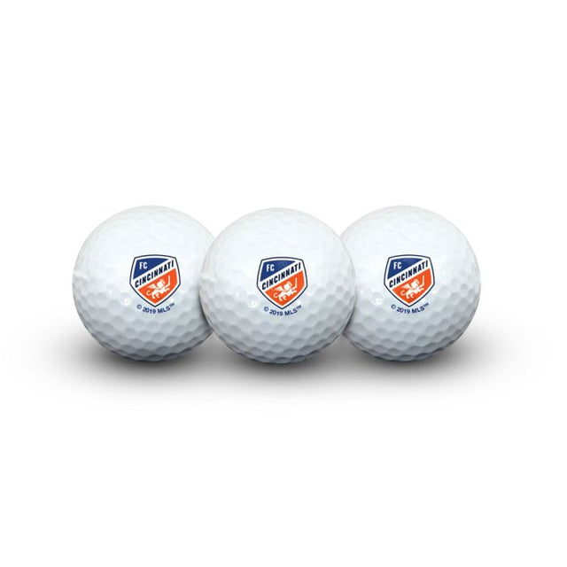 3 pelotas de golf del FC Cincinnati en estuche tipo concha