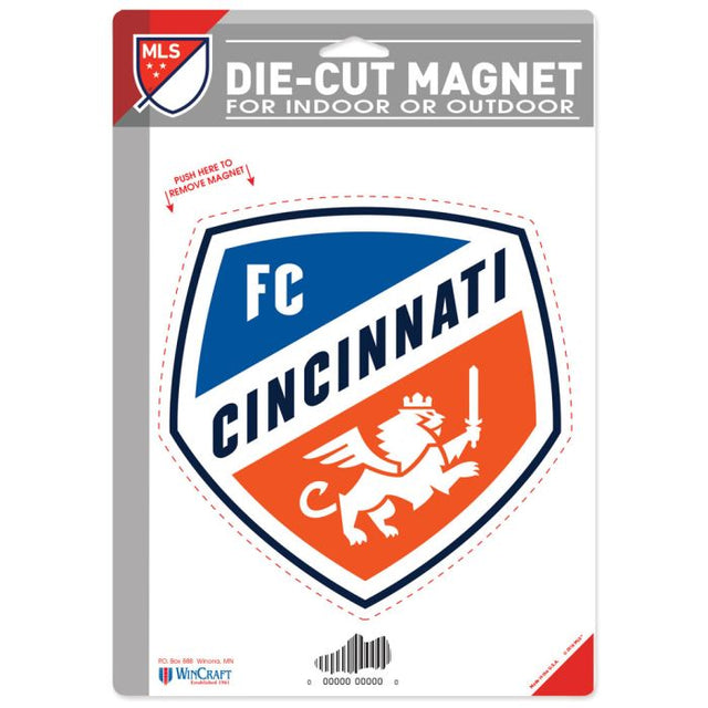 Imán troquelado con el logotipo del FC Cincinnati de 6,25" x 9"