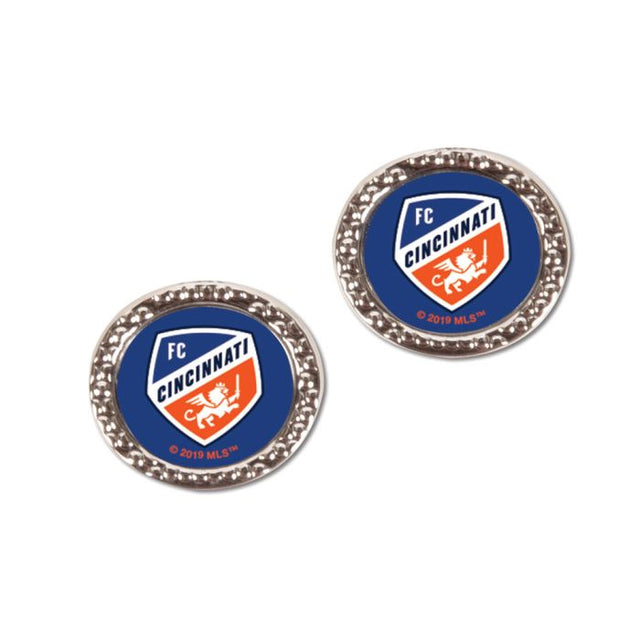 Pendientes de joyería FC Cincinnati en forma de tarjeta redonda