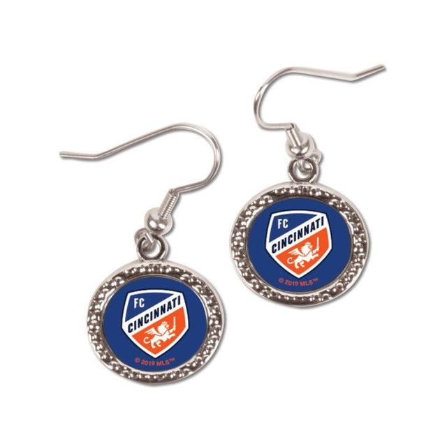 Pendientes de joyería FC Cincinnati en forma de tarjeta redonda