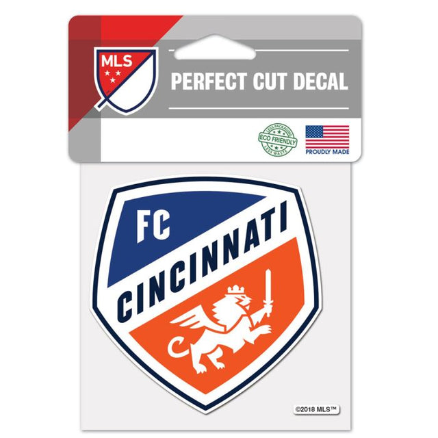 Calcomanía de color de corte perfecto del FC Cincinnati de 4" x 4"