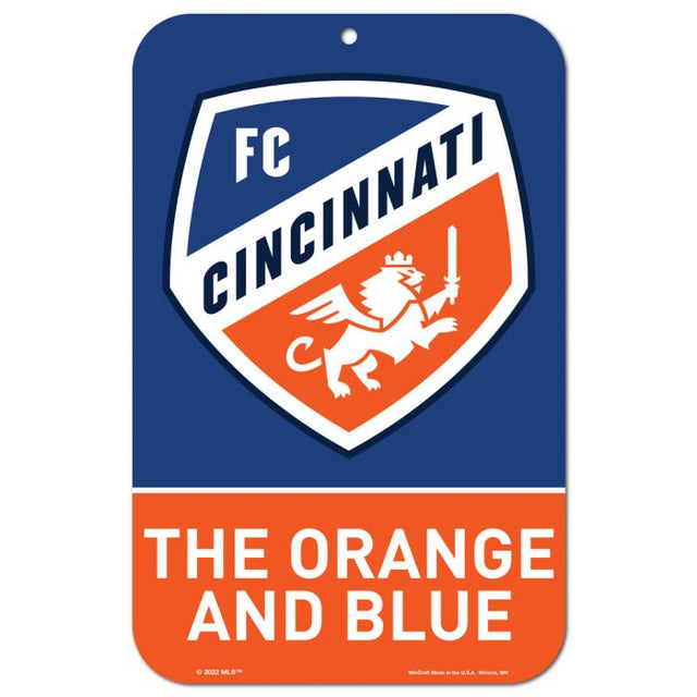 Letrero de plástico del FC Cincinnati de 11" x 17"