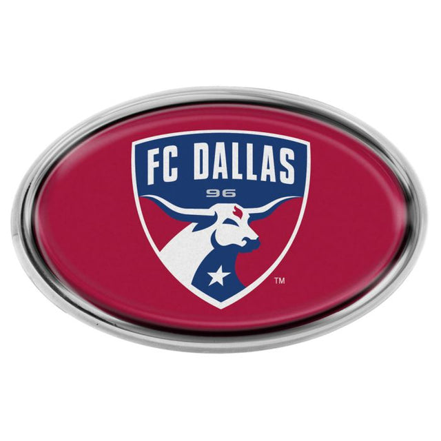 Emblema de metal cromado abovedado del FC Dallas