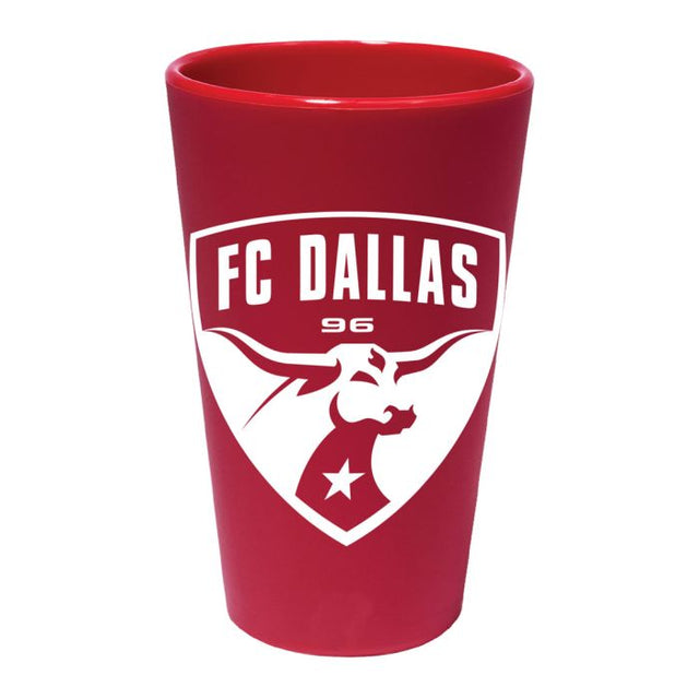 Vaso de pinta de silicona de 16 oz de color FC Dallas