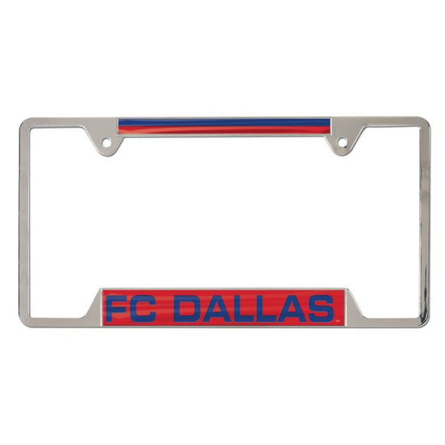 Marco de placa de licencia de metal con incrustaciones del FC Dallas, 4 pestañas