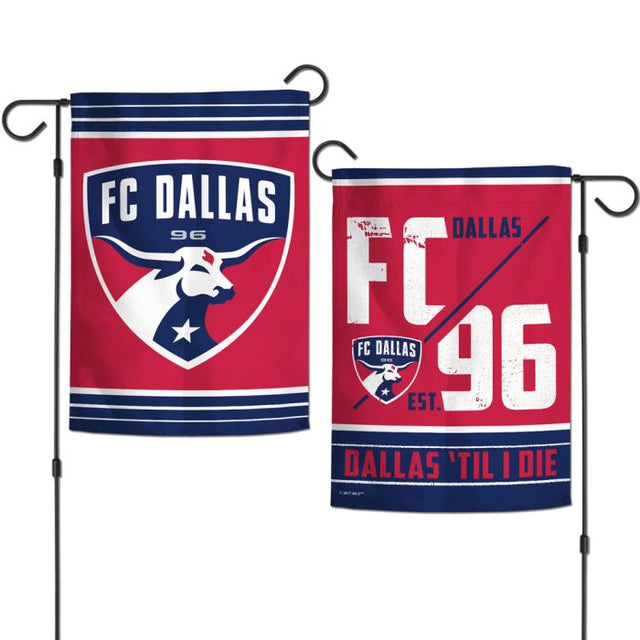 Banderas de jardín con el logotipo del FC Dallas, de 2 lados, 12,5" x 18"